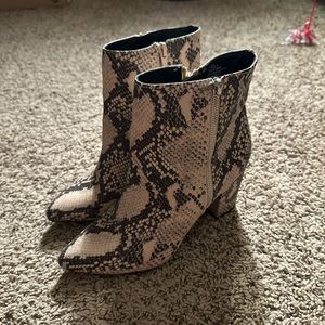 G by Guess Snake Leather Boot Heels